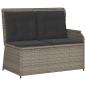 Preview: Gartenbank mit Kissen Grau Poly Rattan