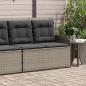 Preview: Gartenbank mit Kissen Grau Poly Rattan