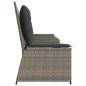Preview: Gartenbank mit Kissen Grau Poly Rattan