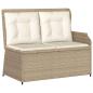 Preview: Gartenbank mit Kissen Beige Poly Rattan