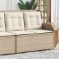 Preview: Gartenbank mit Kissen Beige Poly Rattan