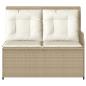 Preview: Gartenbank mit Kissen Beige Poly Rattan