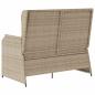 Preview: Gartenbank mit Kissen Beige Poly Rattan