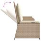 Preview: Gartenbank mit Kissen Beige Poly Rattan