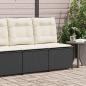 Preview: Gartensofa mit Kissen Schwarz Poly Rattan