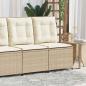Preview: Gartensofa mit Kissen Beige Poly Rattan