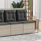 Preview: Gartensofa mit Kissen Hellgrau Poly Rattan