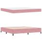 Preview: Bettgestell mit Matratze Rosa und Weiß 200 x 200 cm Samt