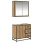 Preview: Badezimmermöbel Set 2 pcs Eiche handwerklich 65 x 33 x 60 cm