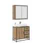 Preview: Badezimmermöbel Set 2 pcs Eiche handwerklich 65 x 33 x 60 cm
