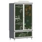 Preview: Kreidetafel Kleiderschrank mit Tür Grau und Weiß Holzwerkstoff