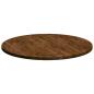 Preview: Tischplatte Hellbraun Ø 90 x 2.5 cm Massives Eichenholz