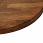 Preview: Tischplatte Dunkelbraun Ø 80 x 2.5 cm Massives Eichenholz