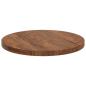 Preview: Tischplatte Dunkelbraun Ø 70 x 4 cm Massives Eichenholz