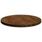 Preview: Tischplatte Dunkelbraun Ø 80 x 4 cm Massives Eichenholz