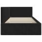 Preview: Eckbettgestell mit Kopfteil Schwarz 90 x 190 cm Samt