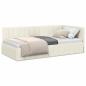 Preview: Eckbettgestell mit Kopfteil Creme 90 x 200 cm Samt