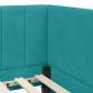 Preview: Eckbettgestell mit Kopfteil Türkis 90 x 200 cm Samt