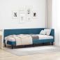 Preview: ARDEBO.de - Eckbettgestell mit Kopfteil Blau 80 x 200 cm Samt