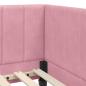 Preview: Eckbettgestell mit Kopfteil Rosa 80 x 200 cm Samt
