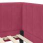 Preview: Eckbettgestell mit Kopfteil Weinrot 80 x 200 cm Samt