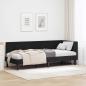 Preview: ARDEBO.de - Eckbettgestell mit Kopfteil Schwarz 80 x 200 cm Samt