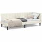 Preview: Eckbettgestell mit Kopfteil Creme 80 x 200 cm Samt