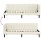 Preview: Eckbettgestell mit Kopfteil Creme 80 x 200 cm Samt