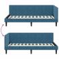 Preview: Eckbettgestell mit Kopfteil Blau 90 x 190 cm Samt