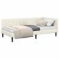 Preview: Eckbettgestell mit Kopfteil Creme 90 x 190 cm Samt