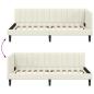 Preview: Eckbettgestell mit Kopfteil Creme 90 x 190 cm Samt