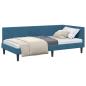 Preview: Eckbettgestell mit Kopfteil Blau 100 x 200 cm Samt