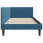 Preview: Eckbettgestell mit Kopfteil Blau 100 x 200 cm Samt