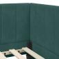 Preview: Eckbettgestell mit Kopfteil Dunkelgrün 100 x 200 cm Samt