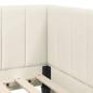 Preview: Eckbettgestell mit Kopfteil Creme 100 x 200 cm Samt