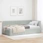 Preview: ARDEBO.de - Eckbettgestell mit Kopfteil Hellgrau 90 x 190 cm Samt
