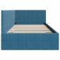 Preview: Eckbettgestell mit Kopfteil Blau 90 x 200 cm Samt