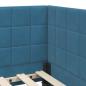 Preview: Eckbettgestell mit Kopfteil Blau 90 x 200 cm Samt