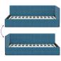 Preview: Eckbettgestell mit Kopfteil Blau 90 x 200 cm Samt