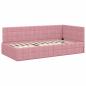 Preview: Eckbettgestell mit Kopfteil Rosa 90 x 200 cm Samt