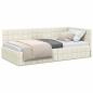 Preview: Eckbettgestell mit Kopfteil Creme 90 x 200 cm Samt