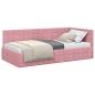 Preview: Eckbettgestell mit Kopfteil Rosa 100 x 200 cm Samt