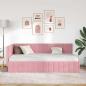 Preview: Eckbettgestell mit Kopfteil Rosa 100 x 200 cm Samt