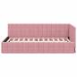 Preview: Eckbettgestell mit Kopfteil Rosa 100 x 200 cm Samt