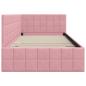 Preview: Eckbettgestell mit Kopfteil Rosa 100 x 200 cm Samt