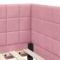 Preview: Eckbettgestell mit Kopfteil Rosa 100 x 200 cm Samt