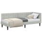 Preview: Eckbettgestell mit Kopfteil Hellgrau 80 x 200 cm Samt