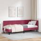 Preview: ARDEBO.de - Eckbettgestell mit Kopfteil Weinrot 80 x 200 cm Samt