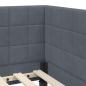 Preview: Eckbettgestell mit Kopfteil Dunkelgrau 100 x 200 cm Samt