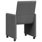 Preview: Esszimmerstuhl mit Rad 2 pcs Dunkelgrau 57 x 66 x 94 cm Stoff